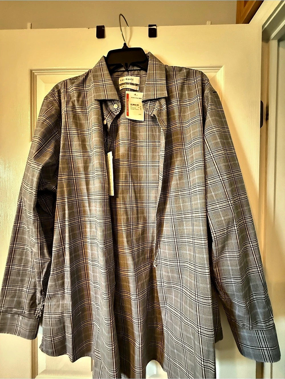 Calibrate Plaid Lightweight Jacket in Gray & Burgundy NWT